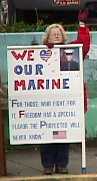 Lance Corporal Duggan's mother w/sign